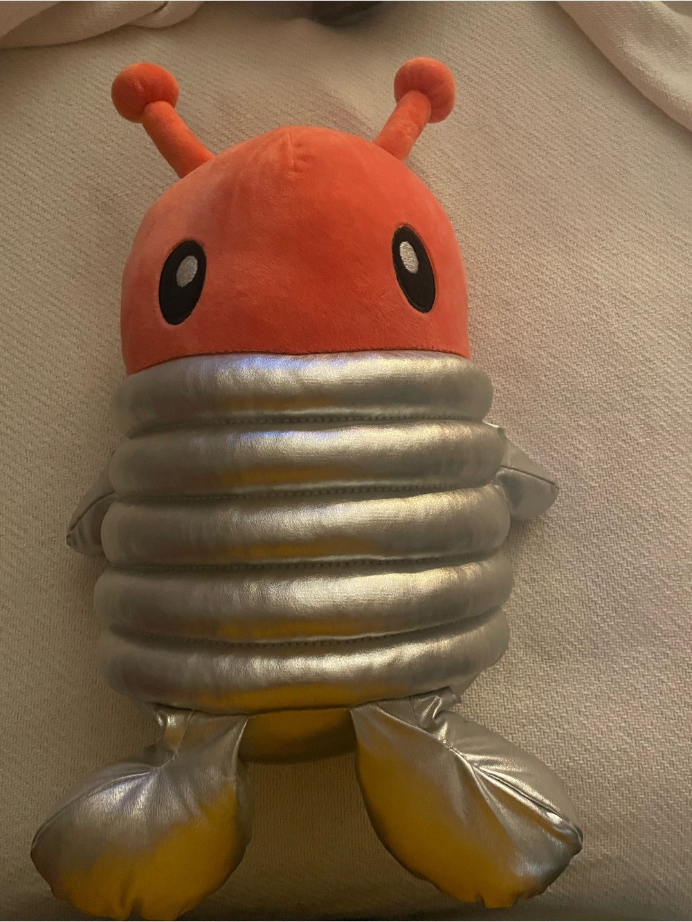 Pillowfort Orange Plush Alien with Silver Metallic Body